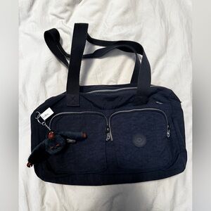 Kipling Navy duffel bag with Silver Zipper